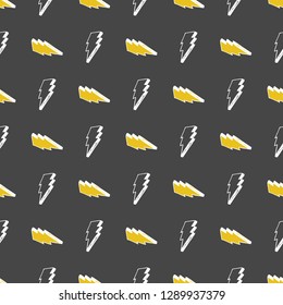 Lightning seamless pattern vector illustration. Hand drawn sketched doodle lightning symbols.
