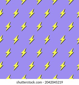 Lightning seamless pattern vector illustration. Hand drawn sketched doodle lightning symbols.