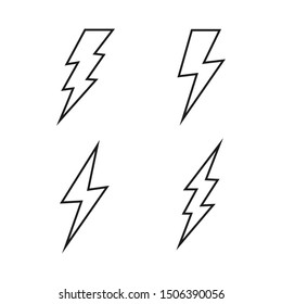 Lightning set icon. Graphic template. Vector background.