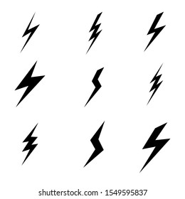 lightning set icon logo vector illustration