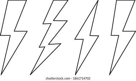 Lightning set. Lightning images. Zippers of different designs. Lightning.