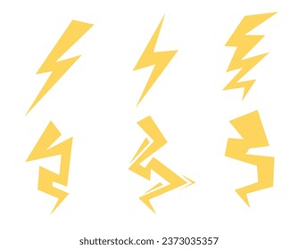 lightning set, vector graphics. Install Lightning. Modern vector illustration in flat style. Vector