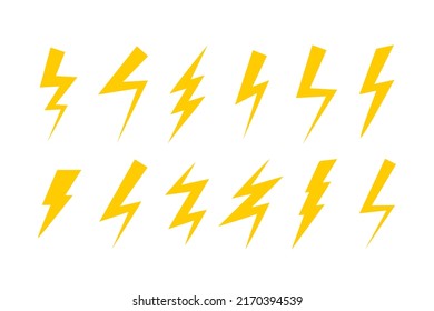  Rayo amarillo. Enorme conjunto de iconos vectoriales. Ilustración del vector
