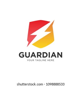 Lightning shield logo