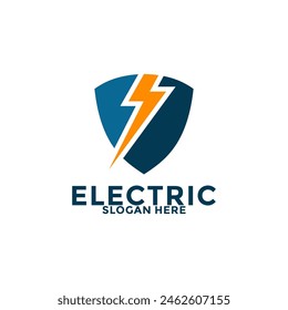 Blitz mit Schildlogo Vektorgrafik, Electric Safety Logo Inspiration