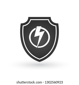 lightning and shield symbol protect vector logo template icon. Vector illustration isolated on white background.