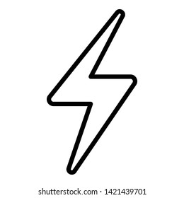 Lightning sign icon. Outline lightning sign vector icon for web design isolated on white background