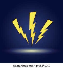 Lightning sign, icon, symbol. Vector illustration