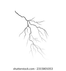 silueta de rayos. Elemento para el diseño de la tormenta eléctrica. Ilustración del vector EPS10