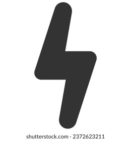 Lightning silhouette. Vector flat icon