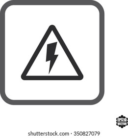 Lightning Single Flat Symbol And Icons Set On White Background . Vector illustration.