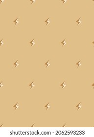 Lightning small scaled regular vector seamless pattern. Boho thunderbolts phone wallpaper. Earthy colors neutral screen background.