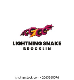 lightning snake logo mascot illustration