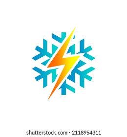 Lightning And Snow Logo Vector