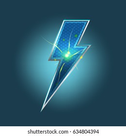 Hologram Lightning Lightning Polygons Triangles Points Stock Vector ...