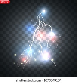 Lightning with sparks, light effect