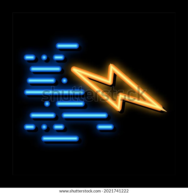 Lightning Speed\
neon light sign vector. Glowing bright icon Lightning Speed sign.\
transparent symbol\
illustration