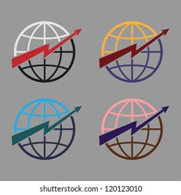 Lightning splits the world into two parts. 4 colors. edited