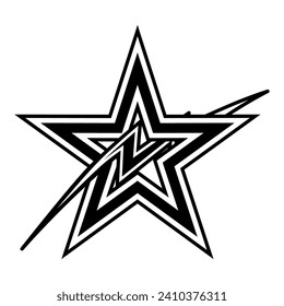 Lightning Star Patch Apparel Fashion Sticker And Vector Design K5, Commercial Use