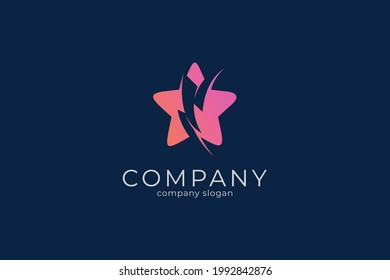 Lightning star vector icon logo template