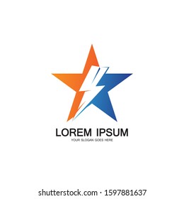 Lightning Star,Energy Star logo vector icon design template