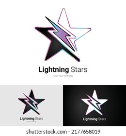 Lightning Stars Logo Future Your Technology Business, music logo, and esport logo