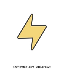 rayo, icono de tormenta, ilustración del vector plantilla para muchos fines. Aislado sobre fondo blanco. caricatura a color completo