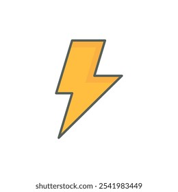 lightning storm weather icon linear style isolated white.