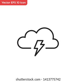 Lightning storm weather vector icon