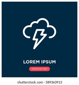 Lightning storm weather vector icon. Modern, simple flat vector illustration for web site or mobile app