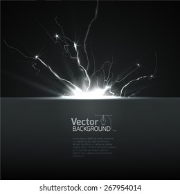 Lightning strike, Lightning abstract background. Vector illustration. 