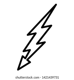 Lightning strike icon. Outline lightning strike vector icon for web design isolated on white background