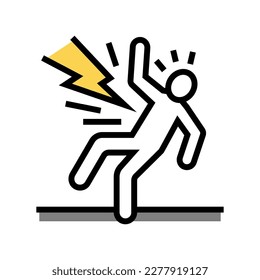 lightning strike man accident color icon vector. lightning strike man accident sign. isolated symbol illustration