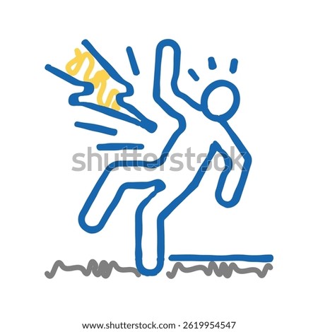 lightning strike man accident doodle icon sketch vector. lightning strike man accident sign. isolated symbol illustration