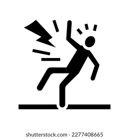 lightning strike man accident glyph icon vector. lightning strike man accident sign. isolated symbol illustration