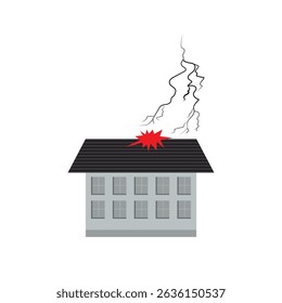Lightning Strike on Building Concept Illustration
