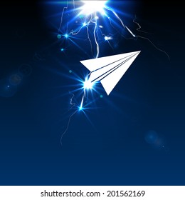 lightning strike in the plane