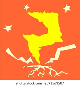 Lightning strikes freehand drawing vector