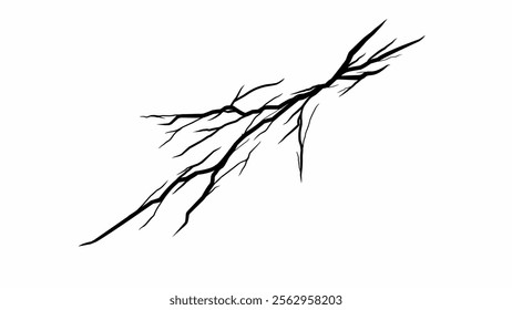Lightning strikes silhouette illustration vector design isolated on white background