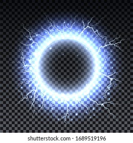 Lightning strikes and sparks, electrical energy on transparent background. Lightning flash and spark. Vector neural cells system