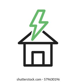Lightning Striking House