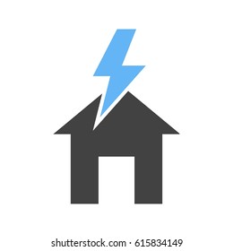 Lightning Striking House