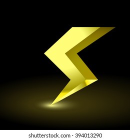  lightning symbol, electrical sign, danger, energy icon 3d