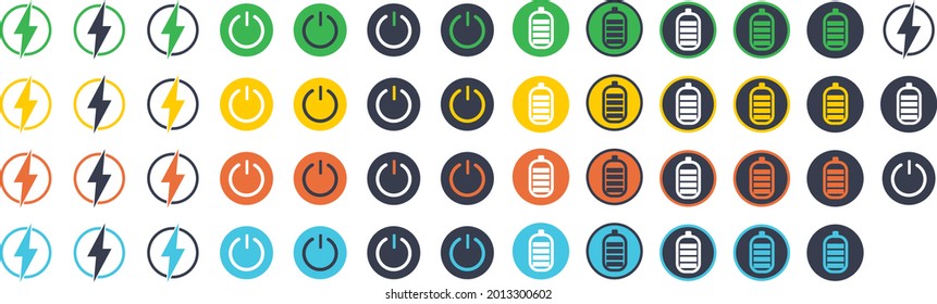 Lightning symbol icon. Lightning vector illustration, Power Icon for Graphic Design Projects, Power Icon, Lightning Power Icon, on and off icons vector for any kind of graphic design work
