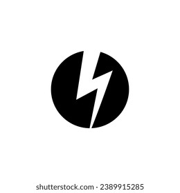 símbolo luminoso sobre fondo blanco. símbolo de rayo vectorial