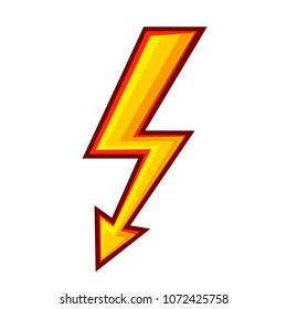 lightning symbol sign iconon white, stock vector illustration