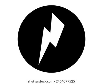 Lightning symbol silhouette vector art