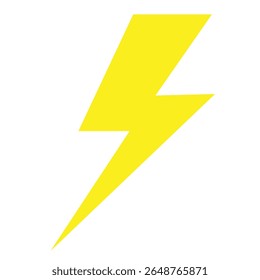 Lightning symbol vector. Yellow high voltage emoticon sign
