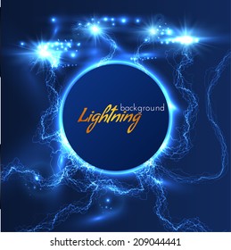 Lightning Text Frame Background. Vector Eps10