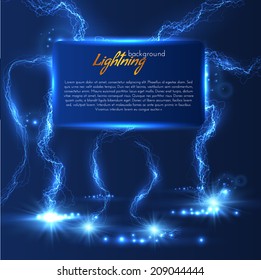 Lightning text frame background. Vector eps10